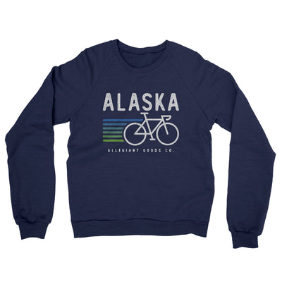 Alaska Cycling Midweight French Terry Crewneck Sweatshirt-Navy-Allegiant Goods Co. Vintage Sports Apparel