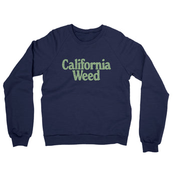 California Weed Midweight French Terry Crewneck Sweatshirt-Navy-Allegiant Goods Co. Vintage Sports Apparel