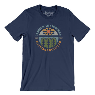 Traverse City Michigan Retro Badge Men/Unisex T-Shirt-Navy-Allegiant Goods Co. Vintage Sports Apparel