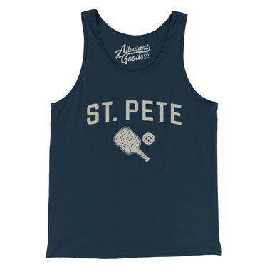 St. Pete Pickleball Men/Unisex Tank Top-Navy-Allegiant Goods Co. Vintage Sports Apparel