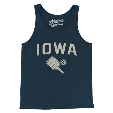 Iowa Pickleball Men/Unisex Tank Top-Navy-Allegiant Goods Co. Vintage Sports Apparel