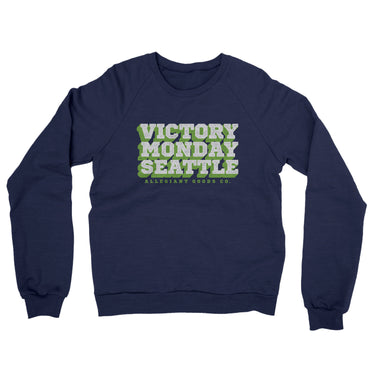 Victory Monday Seattle Midweight French Terry Crewneck Sweatshirt-Allegiant Goods Co. Vintage Sports Apparel