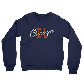 Chicago Illinois Overprinted Midweight French Terry Crewneck Sweatshirt-Allegiant Goods Co. Vintage Sports Apparel