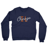 Chicago Illinois Overprinted Midweight French Terry Crewneck Sweatshirt-Navy-Allegiant Goods Co. Vintage Sports Apparel