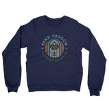 Bend Oregon Retro Badge Midweight French Terry Crewneck Sweatshirt-Navy-Allegiant Goods Co. Vintage Sports Apparel