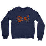 Detroit Vintage Script Midweight French Terry Crewneck Sweatshirt-Allegiant Goods Co. Vintage Sports Apparel