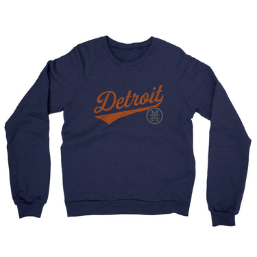 Detroit Vintage Script Midweight French Terry Crewneck Sweatshirt-Allegiant Goods Co. Vintage Sports Apparel
