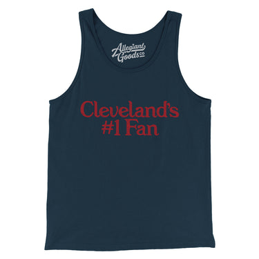 Cleveland's Number 1 Fan Men/Unisex Tank Top-Navy-Allegiant Goods Co. Vintage Sports Apparel