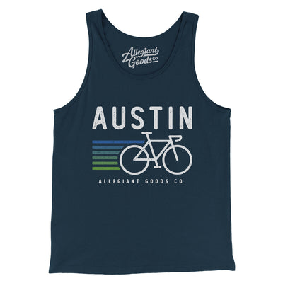 Austin Cycling Men/Unisex Tank Top-Navy-Allegiant Goods Co. Vintage Sports Apparel