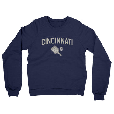 Cincinnati Pickleball Midweight French Terry Crewneck Sweatshirt-Navy-Allegiant Goods Co. Vintage Sports Apparel