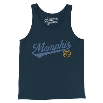 Memphis Vintage Script Men/Unisex Tank Top-Navy-Allegiant Goods Co. Vintage Sports Apparel