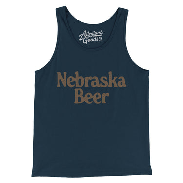 Nebraska Beer Men/Unisex Tank Top-Navy-Allegiant Goods Co. Vintage Sports Apparel