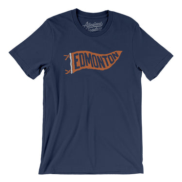 Edmonton Pennant Men/Unisex T-Shirt-Navy-Allegiant Goods Co. Vintage Sports Apparel