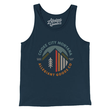 Cooke City Montana Retro Badge Men/Unisex Tank Top-Navy-Allegiant Goods Co. Vintage Sports Apparel