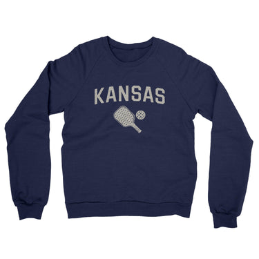 Kansas Pickleball Midweight French Terry Crewneck Sweatshirt-Navy-Allegiant Goods Co. Vintage Sports Apparel