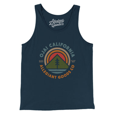 Ojai California Retro Badge Men/Unisex Tank Top-Allegiant Goods Co. Vintage Sports Apparel