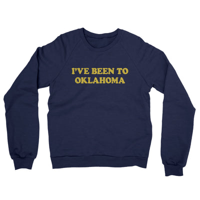 I've Been To Oklahoma Midweight French Terry Crewneck Sweatshirt-Navy-Allegiant Goods Co. Vintage Sports Apparel