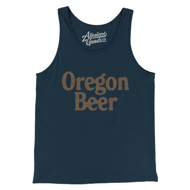 Oregon Beer Men/Unisex Tank Top-Navy-Allegiant Goods Co. Vintage Sports Apparel
