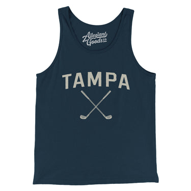 Tampa Golf Men/Unisex Tank Top-Navy-Allegiant Goods Co. Vintage Sports Apparel