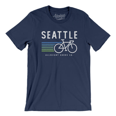 Seattle Cycling Men/Unisex T-Shirt-Navy-Allegiant Goods Co. Vintage Sports Apparel