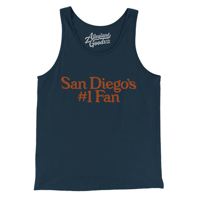 San Diego's Number 1 Fan Men/Unisex Tank Top-Navy-Allegiant Goods Co. Vintage Sports Apparel
