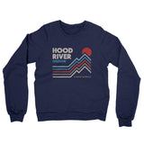 Hood River Oregon Midweight French Terry Crewneck Sweatshirt-Navy-Allegiant Goods Co. Vintage Sports Apparel
