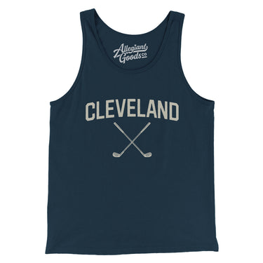 Cleveland Golf Men/Unisex Tank Top-Navy-Allegiant Goods Co. Vintage Sports Apparel