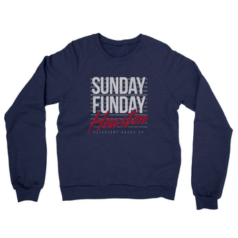 Sunday Funday Houston Midweight French Terry Crewneck Sweatshirt-Allegiant Goods Co. Vintage Sports Apparel