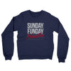 Sunday Funday Houston Midweight French Terry Crewneck Sweatshirt-Navy-Allegiant Goods Co. Vintage Sports Apparel