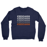 Chicago Repeat Midweight French Terry Crewneck Sweatshirt-Navy-Allegiant Goods Co. Vintage Sports Apparel
