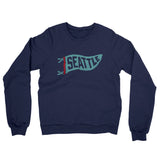 Seattle Pennant Midweight French Terry Crewneck Sweatshirt-Navy-Allegiant Goods Co. Vintage Sports Apparel
