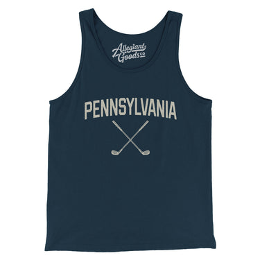 Pennsylvania Golf Men/Unisex Tank Top-Navy-Allegiant Goods Co. Vintage Sports Apparel
