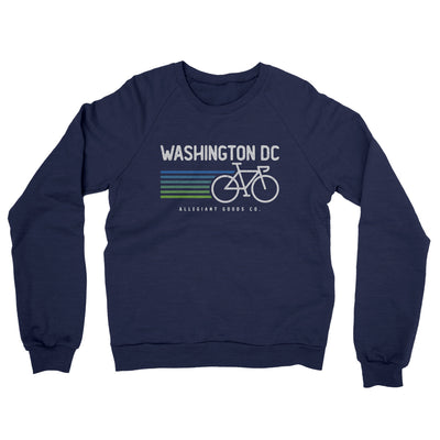 Washington Dc Cycling Midweight French Terry Crewneck Sweatshirt-Navy-Allegiant Goods Co. Vintage Sports Apparel
