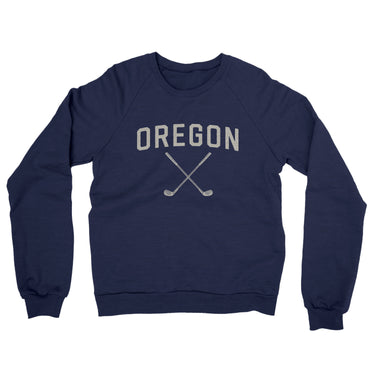 Oregon Golf Midweight French Terry Crewneck Sweatshirt-Navy-Allegiant Goods Co. Vintage Sports Apparel