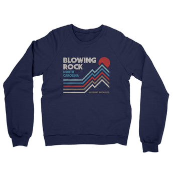 Blowing Rock North Carolina Midweight French Terry Crewneck Sweatshirt-Navy-Allegiant Goods Co. Vintage Sports Apparel