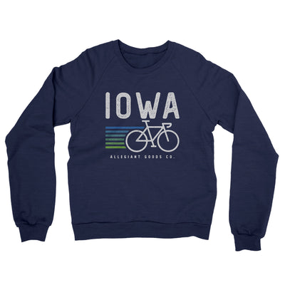 Iowa Cycling Midweight French Terry Crewneck Sweatshirt-Navy-Allegiant Goods Co. Vintage Sports Apparel