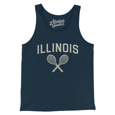 Illinois Tennis Men/Unisex Tank Top-Navy-Allegiant Goods Co. Vintage Sports Apparel
