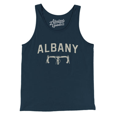 Albany Cycling Men/Unisex Tank Top-Navy-Allegiant Goods Co. Vintage Sports Apparel