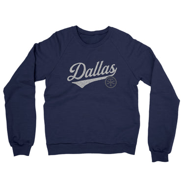 Dallas Vintage Script Midweight French Terry Crewneck Sweatshirt-Allegiant Goods Co. Vintage Sports Apparel