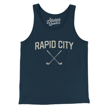 Rapid City Golf Men/Unisex Tank Top-Navy-Allegiant Goods Co. Vintage Sports Apparel