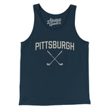 Pittsburgh Golf Men/Unisex Tank Top-Navy-Allegiant Goods Co. Vintage Sports Apparel