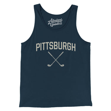 Pittsburgh Golf Men/Unisex Tank Top-Navy-Allegiant Goods Co. Vintage Sports Apparel