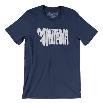Montana State Shape Text Men/Unisex T-Shirt-Allegiant Goods Co. Vintage Sports Apparel