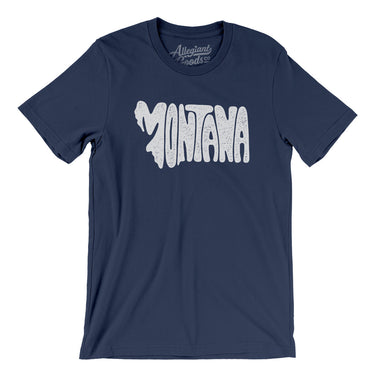 Montana State Shape Text Men/Unisex T-Shirt-Allegiant Goods Co. Vintage Sports Apparel