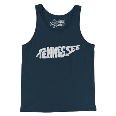 Tennessee State Shape Text Men/Unisex Tank Top-Allegiant Goods Co. Vintage Sports Apparel
