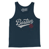 Boston Vintage Script Men/Unisex Tank Top-Navy-Allegiant Goods Co. Vintage Sports Apparel