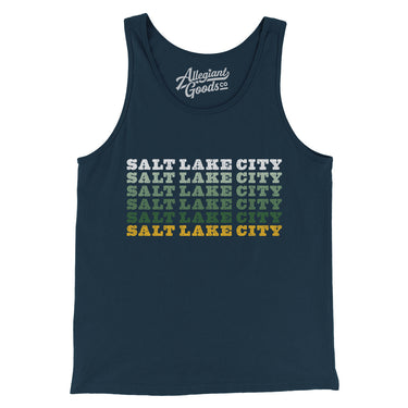 Salt Lake City Repeat Men/Unisex Tank Top-Navy-Allegiant Goods Co. Vintage Sports Apparel