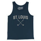 St. Louis Golf Men/Unisex Tank Top-Navy-Allegiant Goods Co. Vintage Sports Apparel