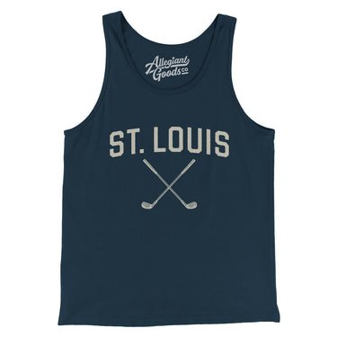 St. Louis Golf Men/Unisex Tank Top-Navy-Allegiant Goods Co. Vintage Sports Apparel