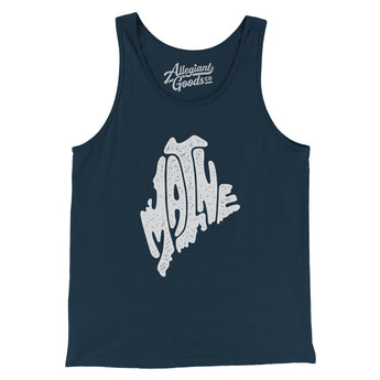 Maine State Shape Text Men/Unisex Tank Top-Allegiant Goods Co. Vintage Sports Apparel